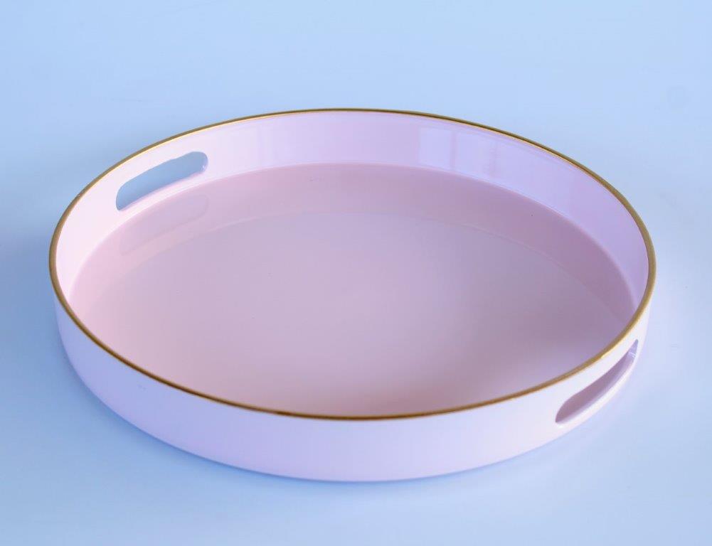 Round Pink & Gold Tray